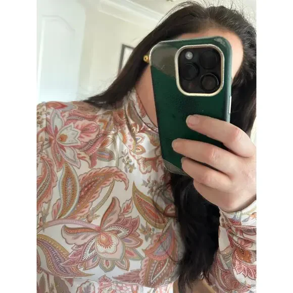 ZIMMERMANN Ladybeetle Paisley Floral Turtleneck Top Size 3/Large - Picture 3 of 15